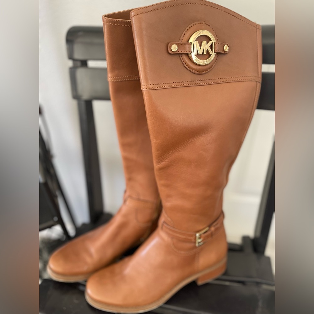 Michael Kors Brown Leather Upper riding Boots